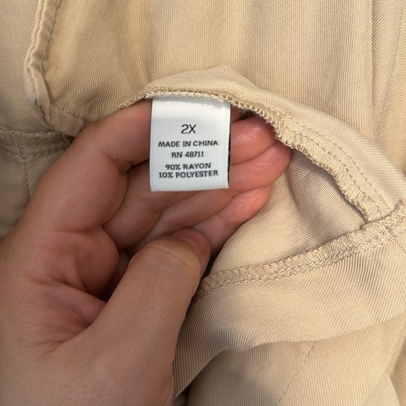 Ophelia Roe Tan Tie Wrap Trouser Jacket Size 2X - Picture 15 of 15